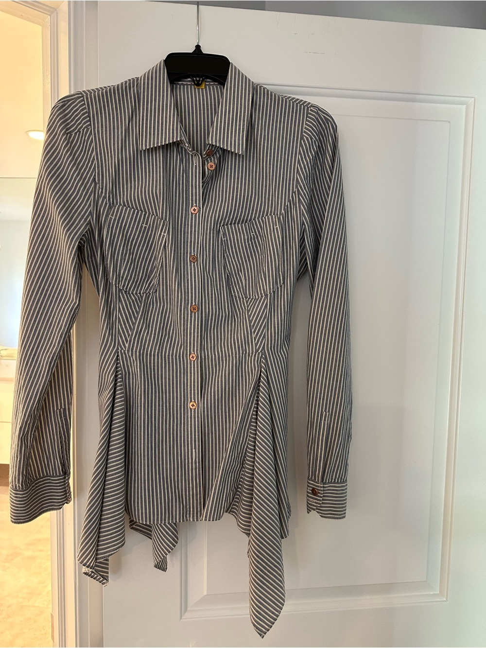 Anthropologie … Striped Button-Front   Blouse